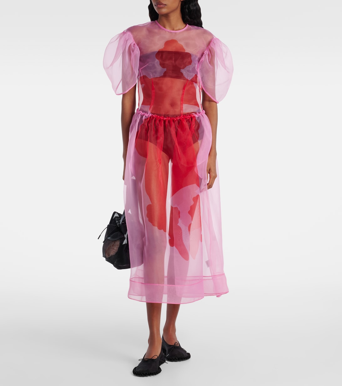 Printed organza midi dress | Simone Rocha