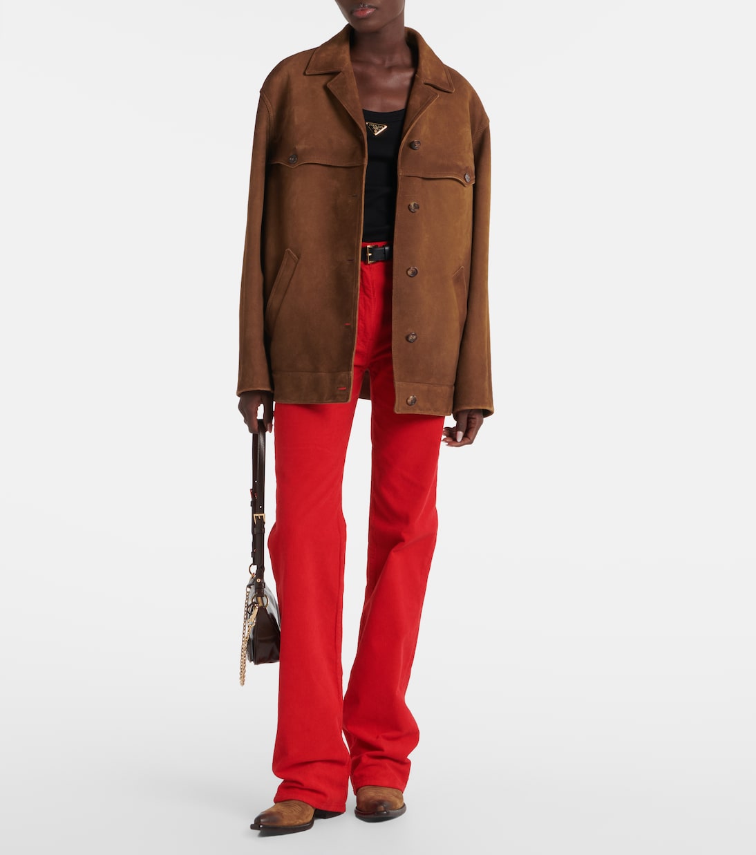 Cotton corduroy wide-leg pants | Prada
