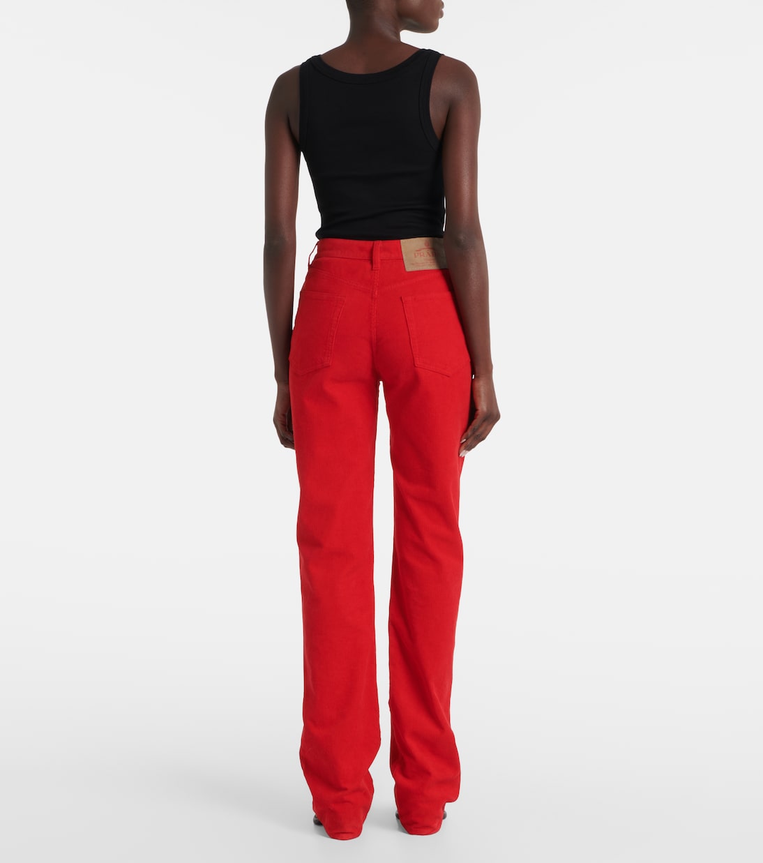 Cotton corduroy wide-leg pants | Prada