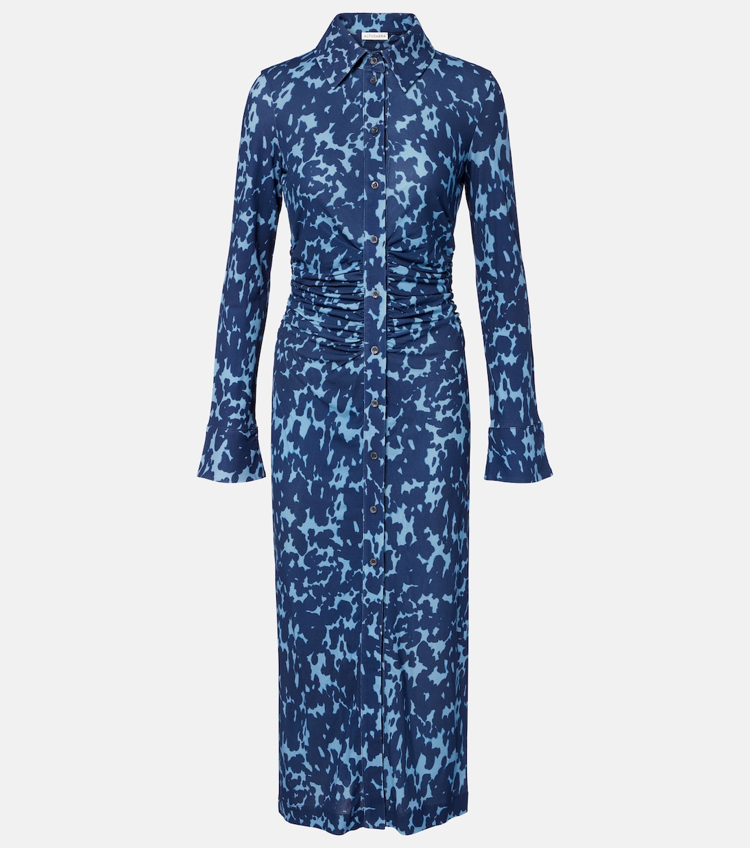 Claudia printed ruched jersey shirt dress | Altuzarra