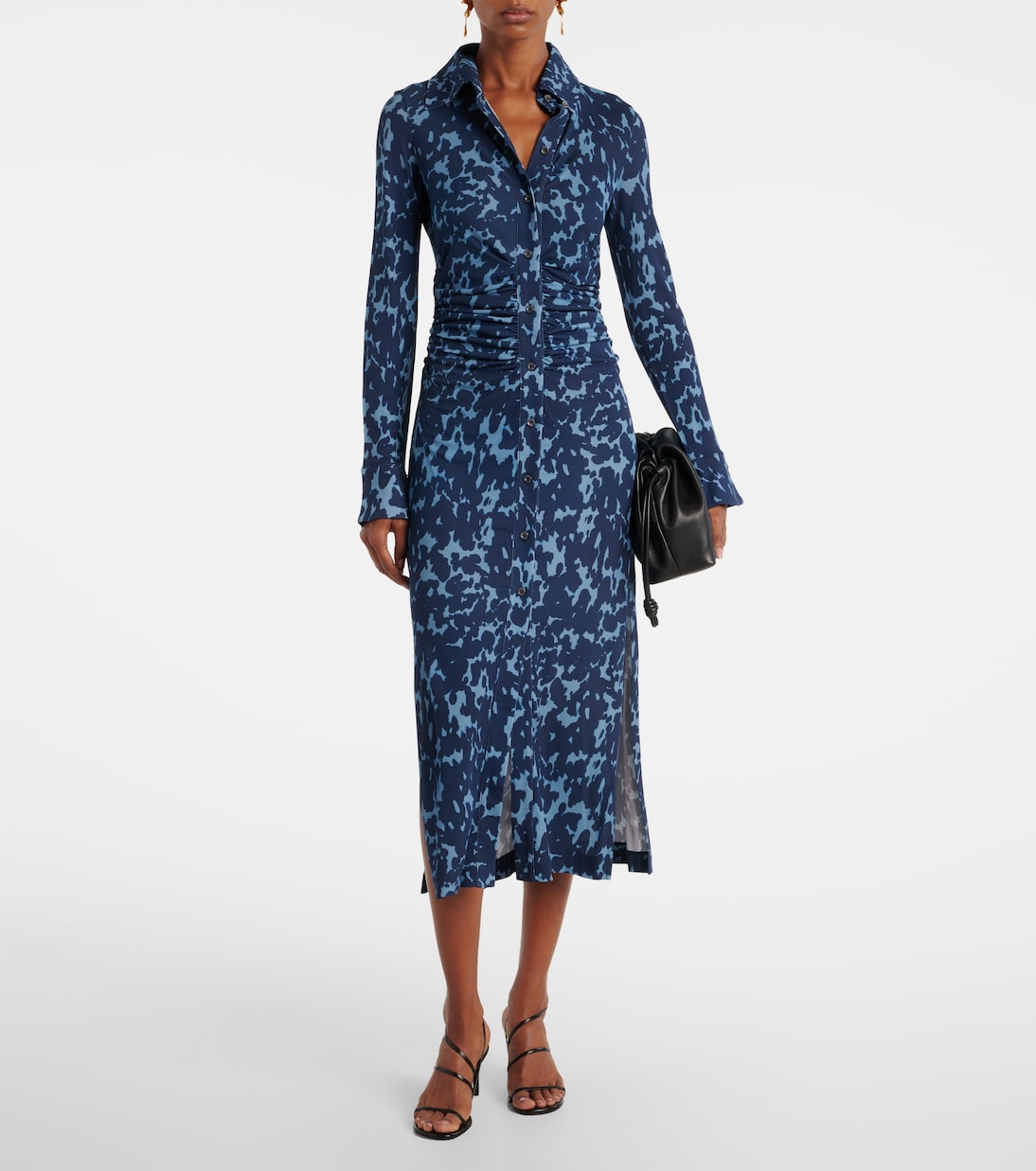 Claudia printed ruched jersey shirt dress | Altuzarra