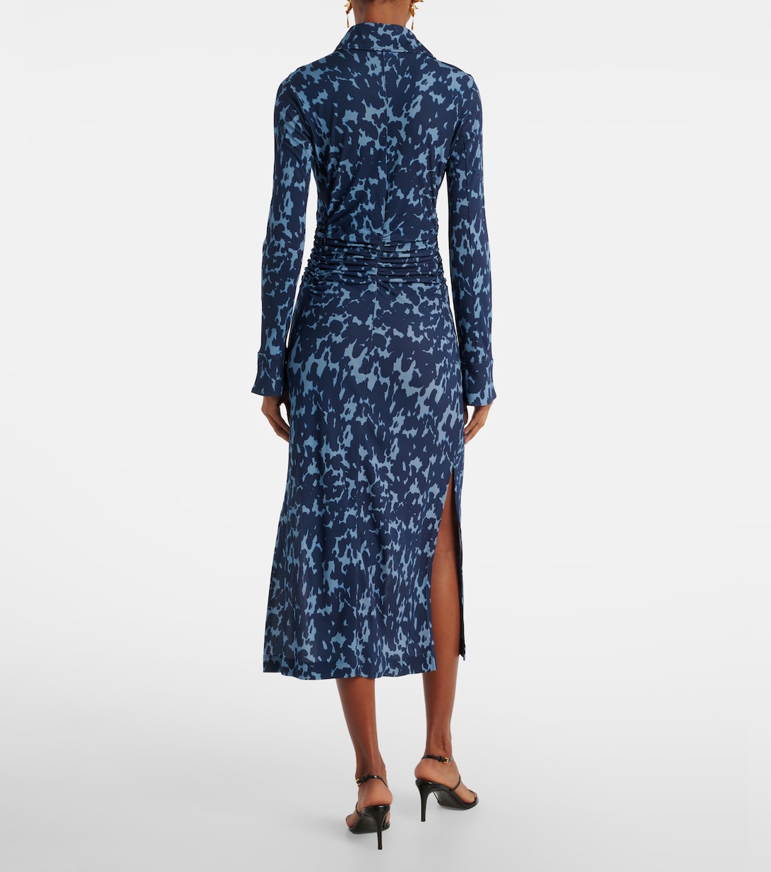 Claudia printed ruched jersey shirt dress | Altuzarra