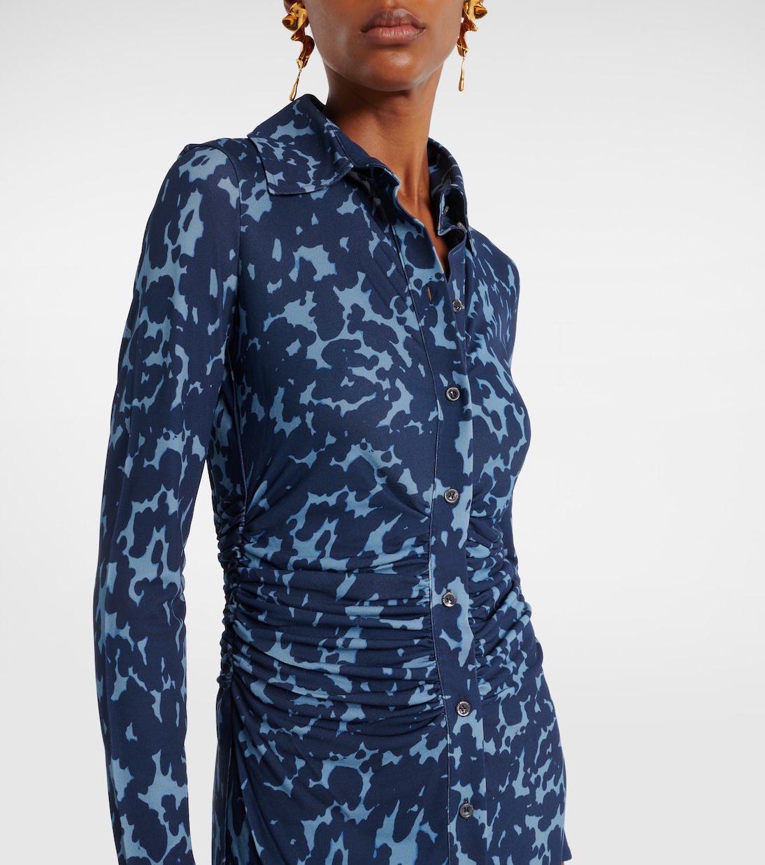 Claudia printed ruched jersey shirt dress | Altuzarra