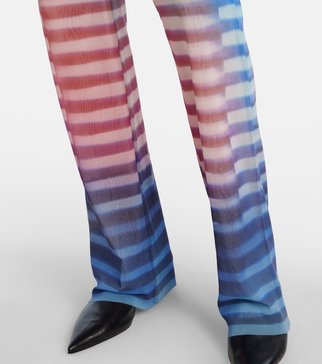 Printed striped mesh flared pants | Jean Paul Gaultier