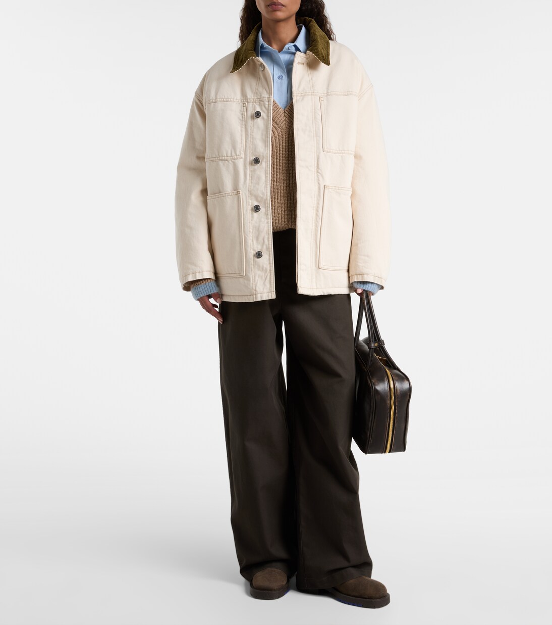 Corduroy-trimmed cotton twill field jacket | Ami Paris
