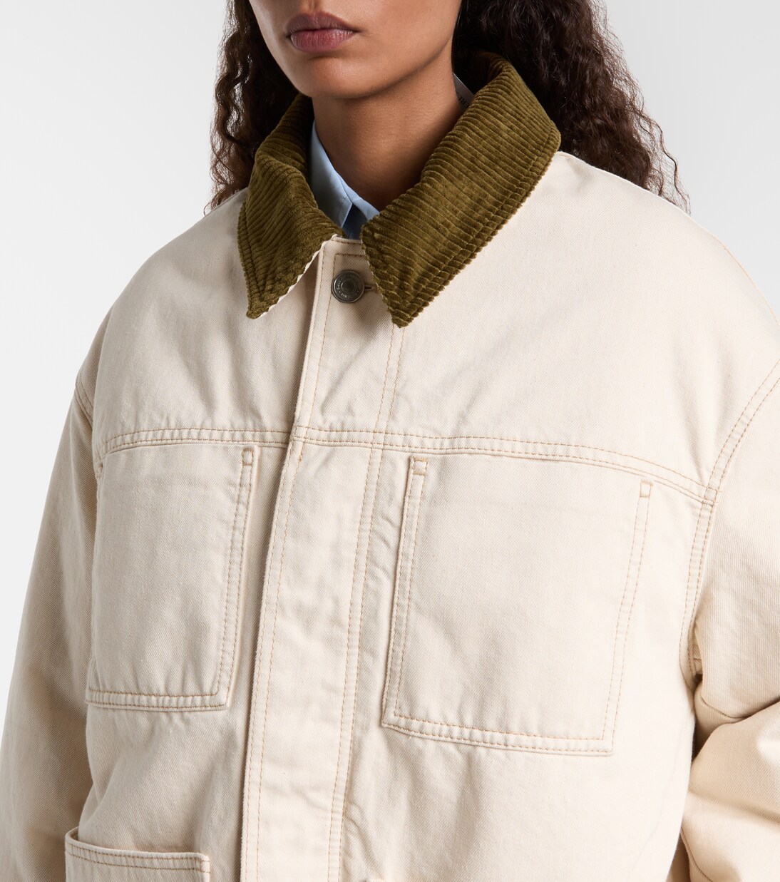 Corduroy-trimmed cotton twill field jacket | Ami Paris