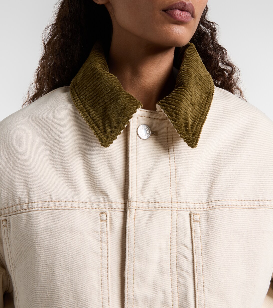 Corduroy-trimmed cotton twill field jacket | Ami Paris