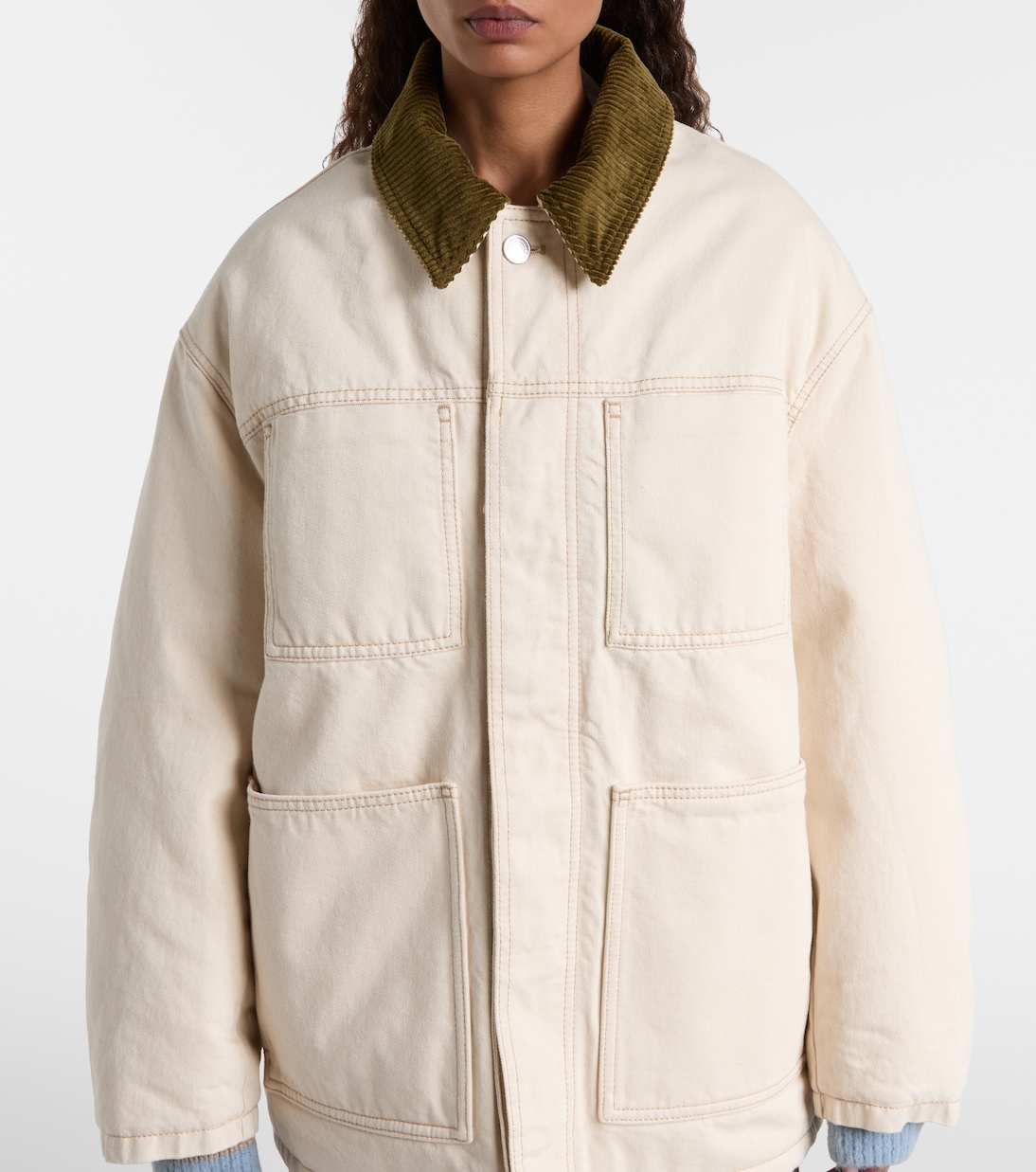 Corduroy-trimmed cotton twill field jacket | Ami Paris