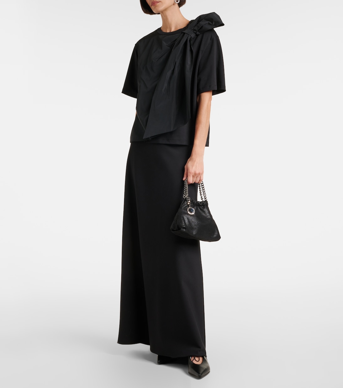Colle bow-detail cotton jersey T-shirt | Max Mara