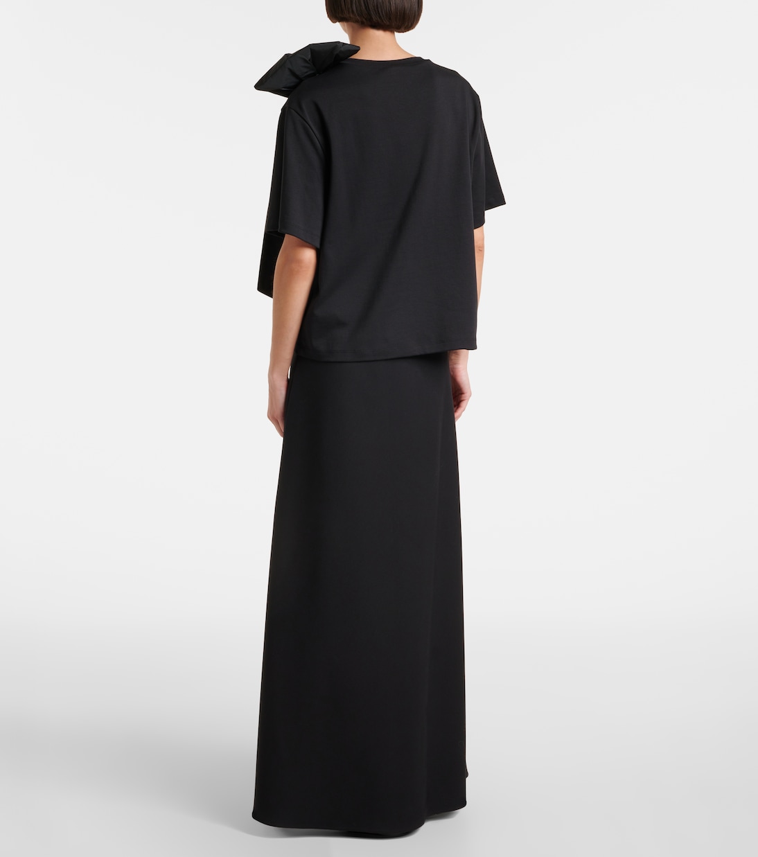 Colle bow-detail cotton jersey T-shirt | Max Mara