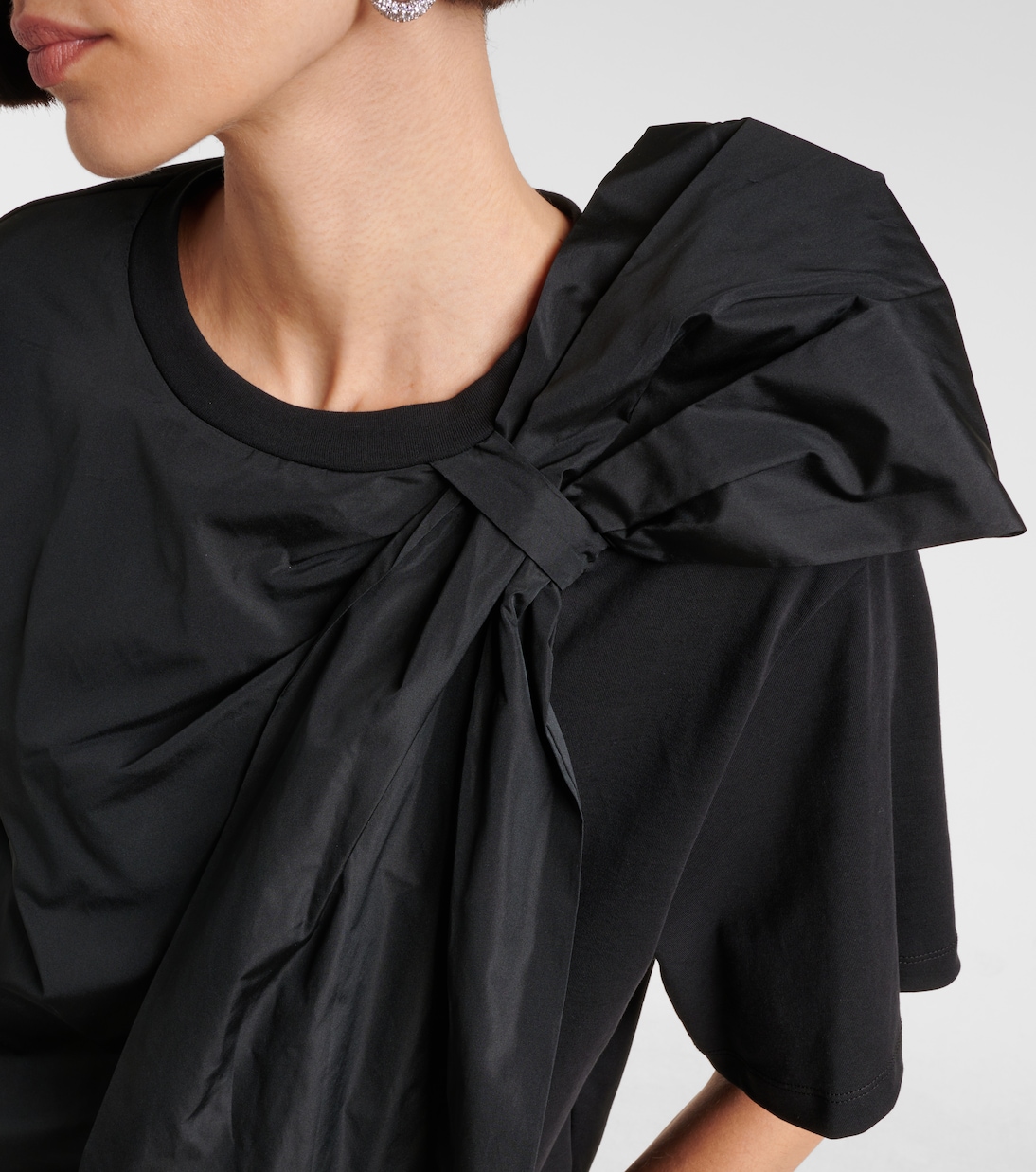 Colle bow-detail cotton jersey T-shirt | Max Mara