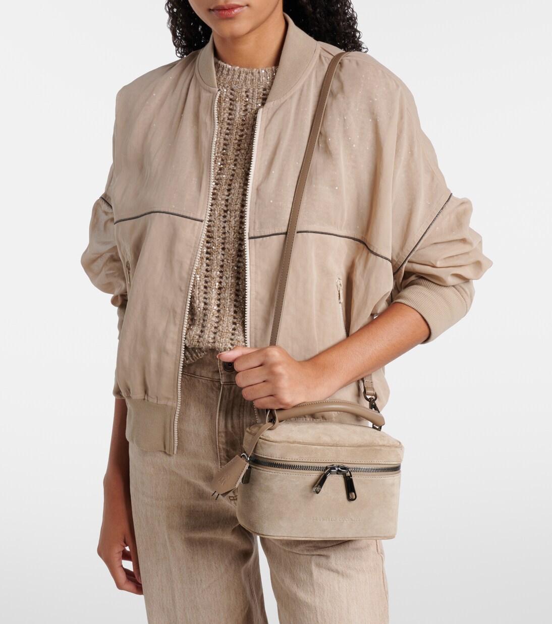 Borsa Sartorial Icon Small in suede | Brunello Cucinelli