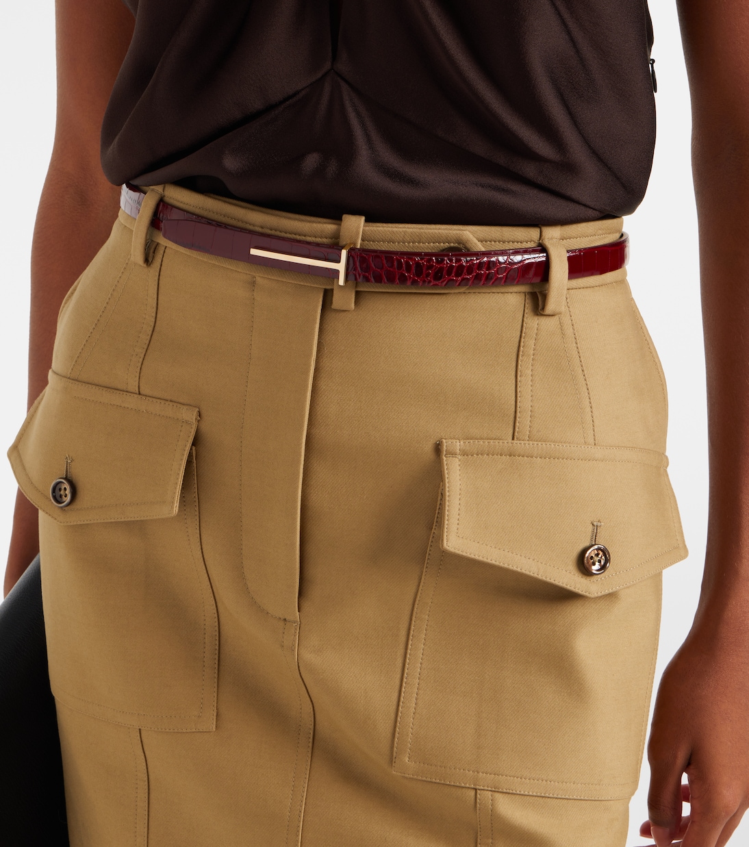 Croc-effect leather belt | Tom Ford