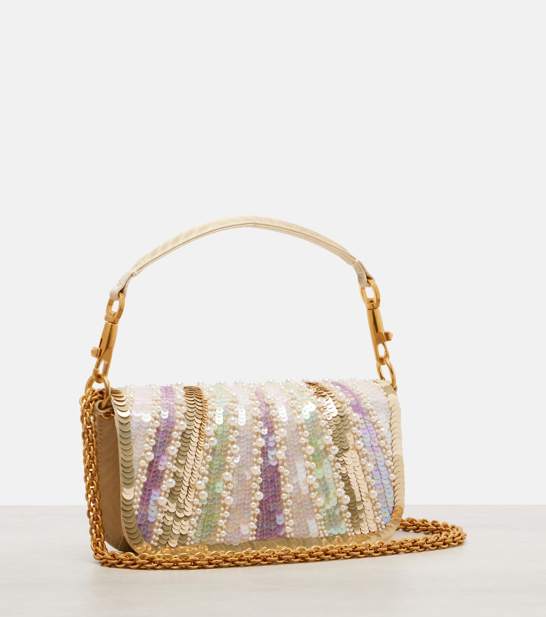 Locò Small embellished satin shoulder bag | Valentino Garavani