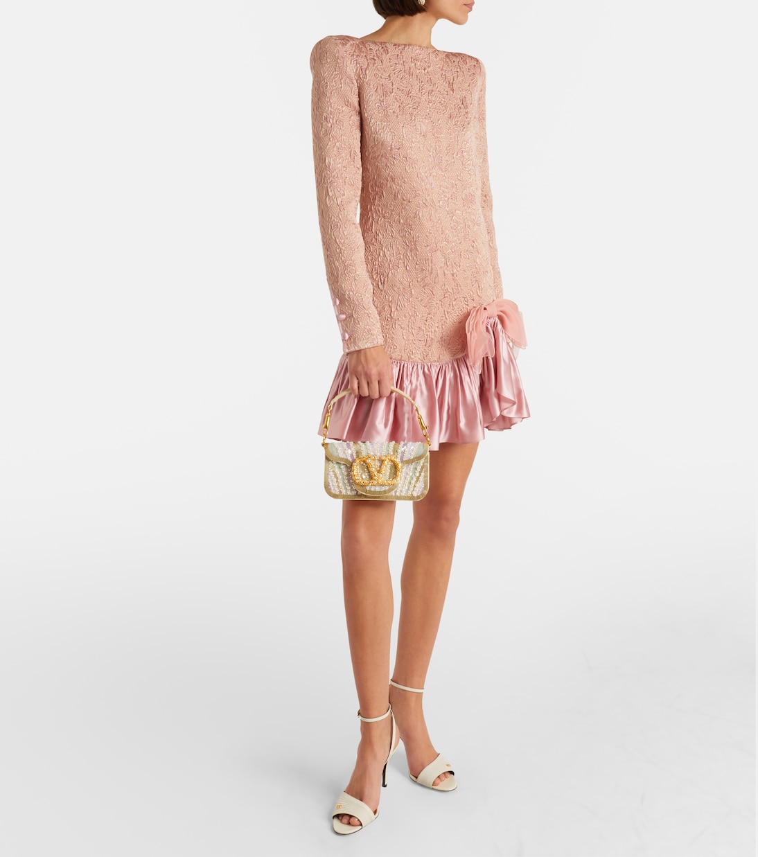 Locò Small embellished satin shoulder bag | Valentino Garavani