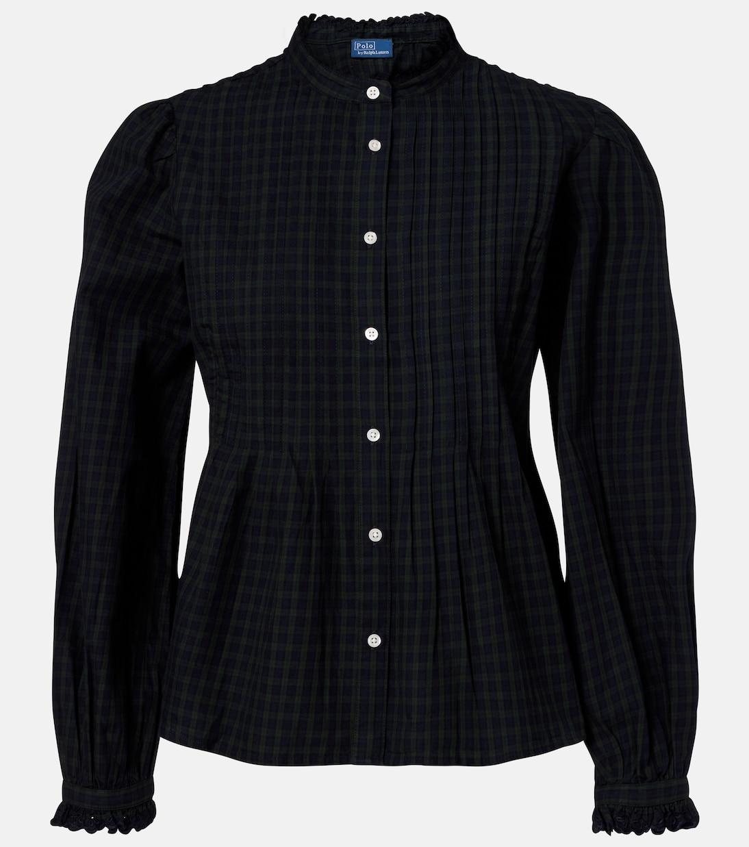 Checked ruffled cotton shirt | Polo Ralph Lauren