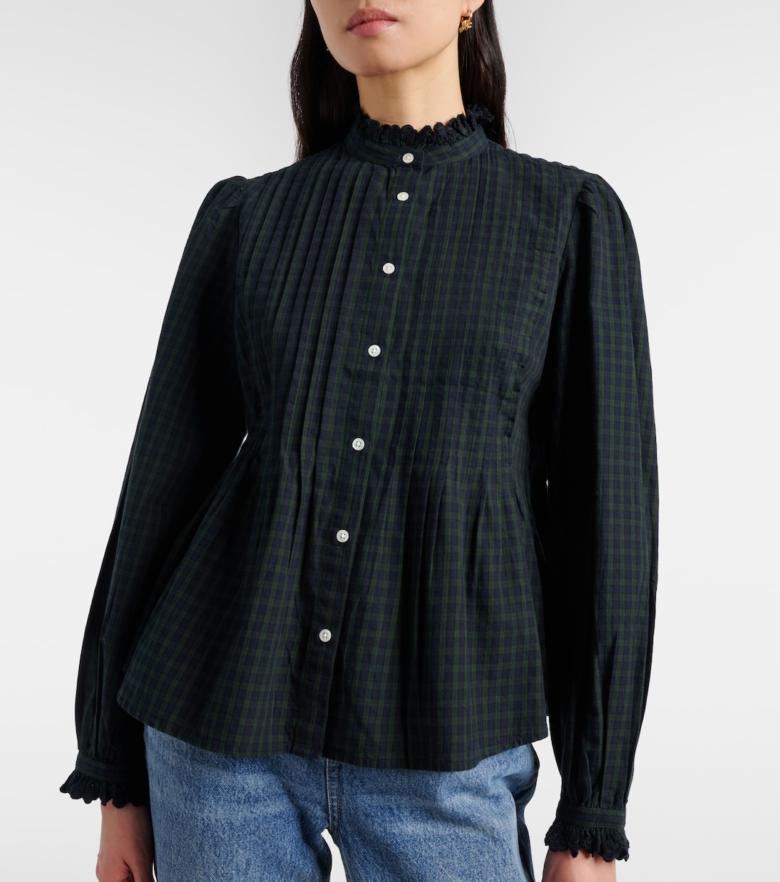 Checked ruffled cotton shirt | Polo Ralph Lauren