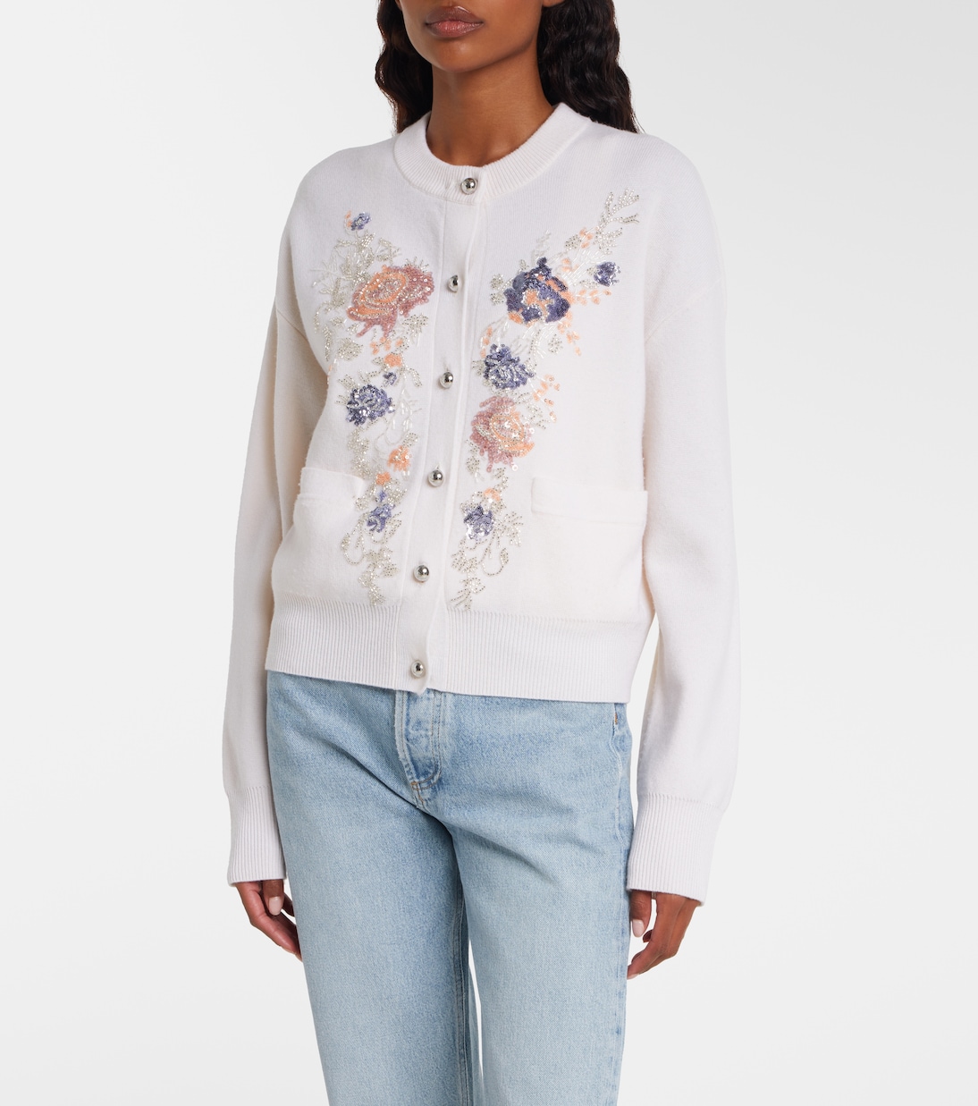 Sequined wool and cashmere cardigan | Rabanne