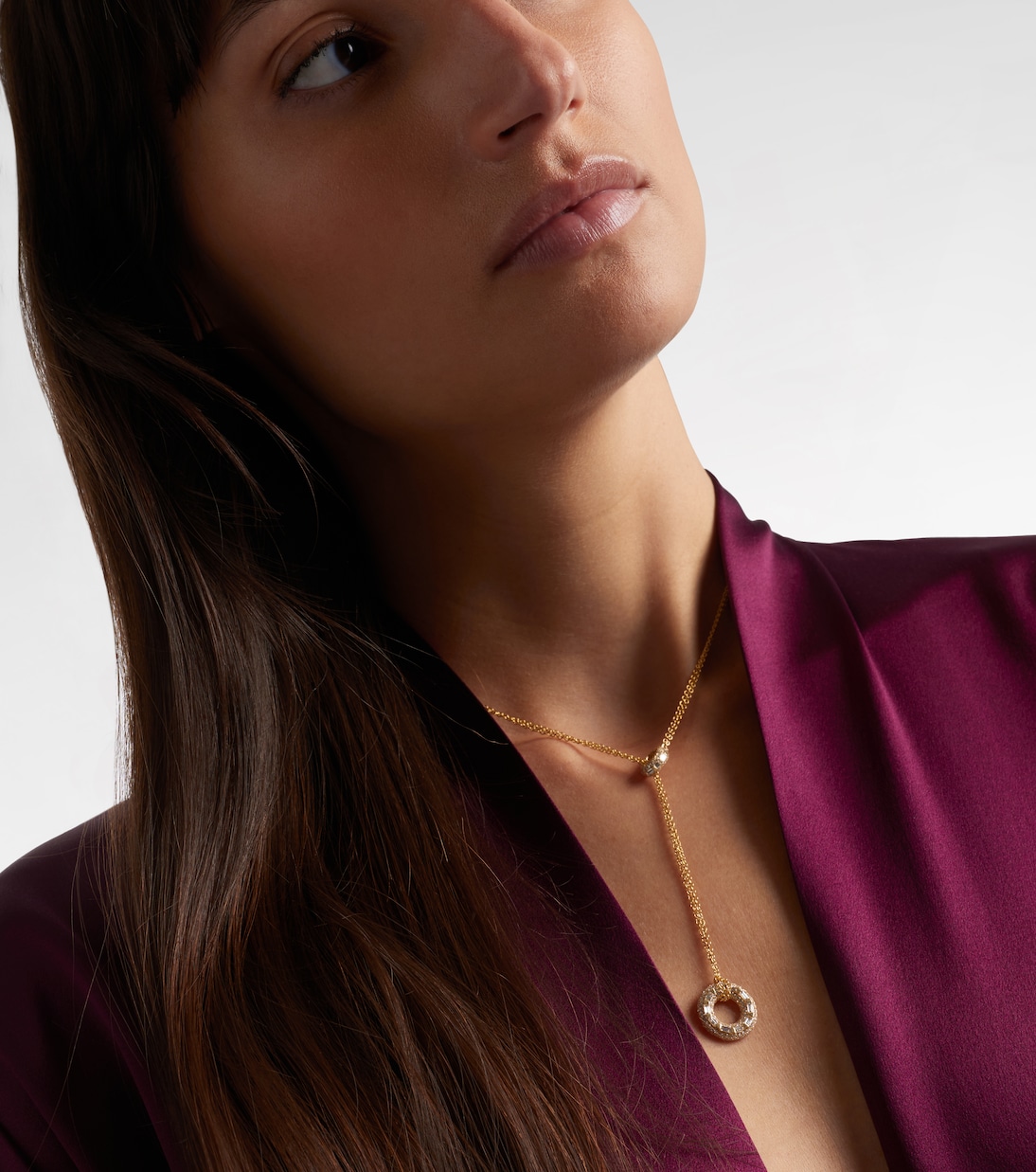 Orbit Lariat 18kt gold necklace with diamonds | Shay Jewelry