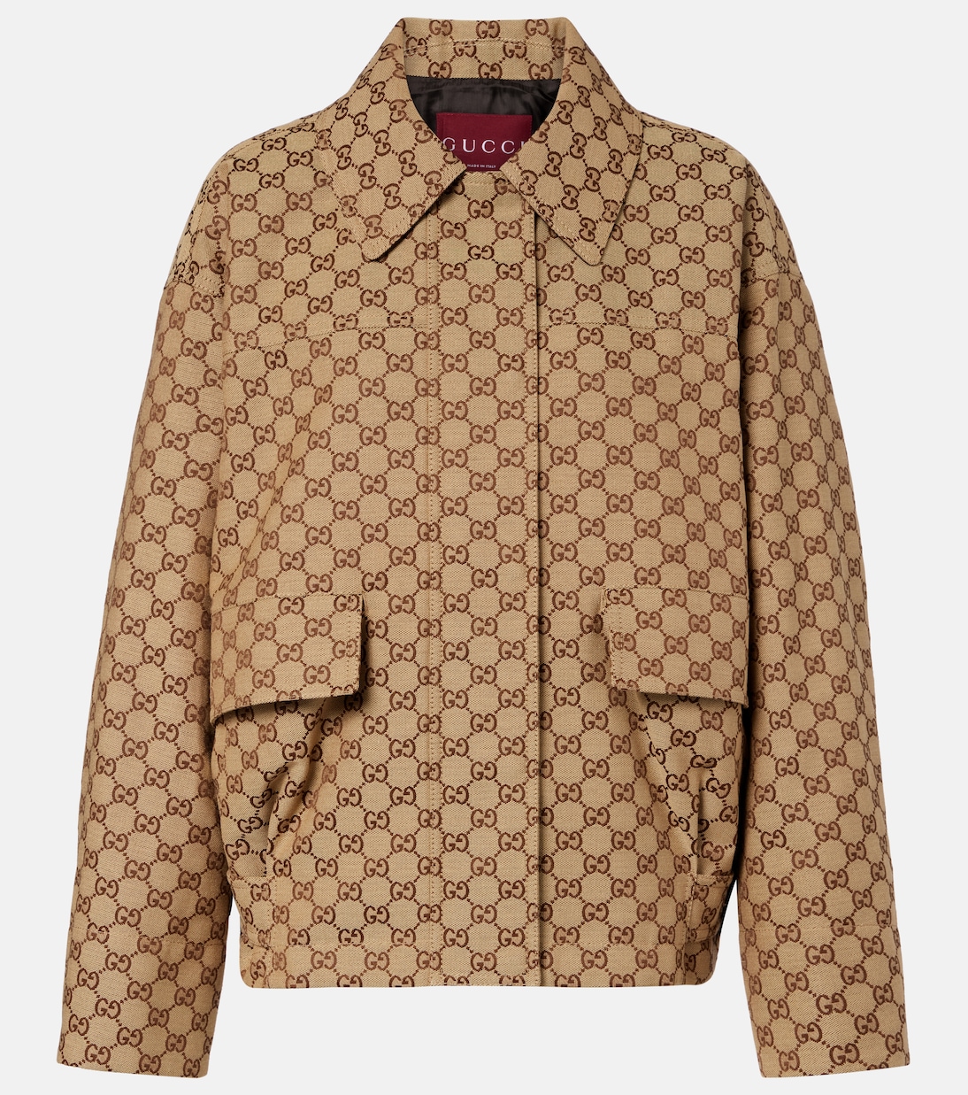 GG Canvas leather bomber jacket | Gucci