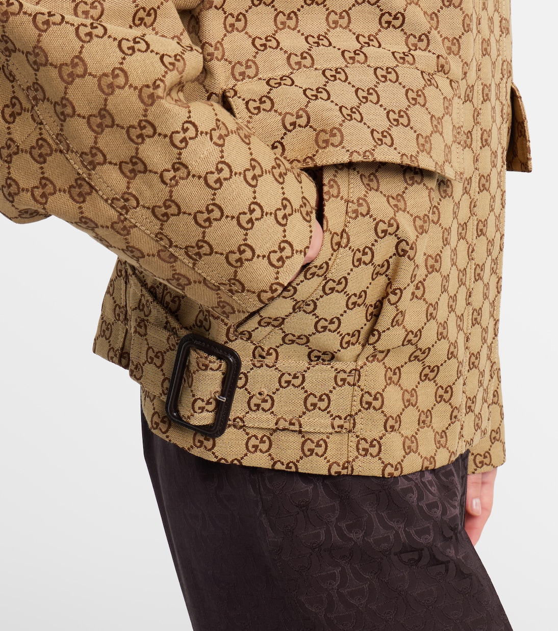 GG Canvas leather bomber jacket | Gucci