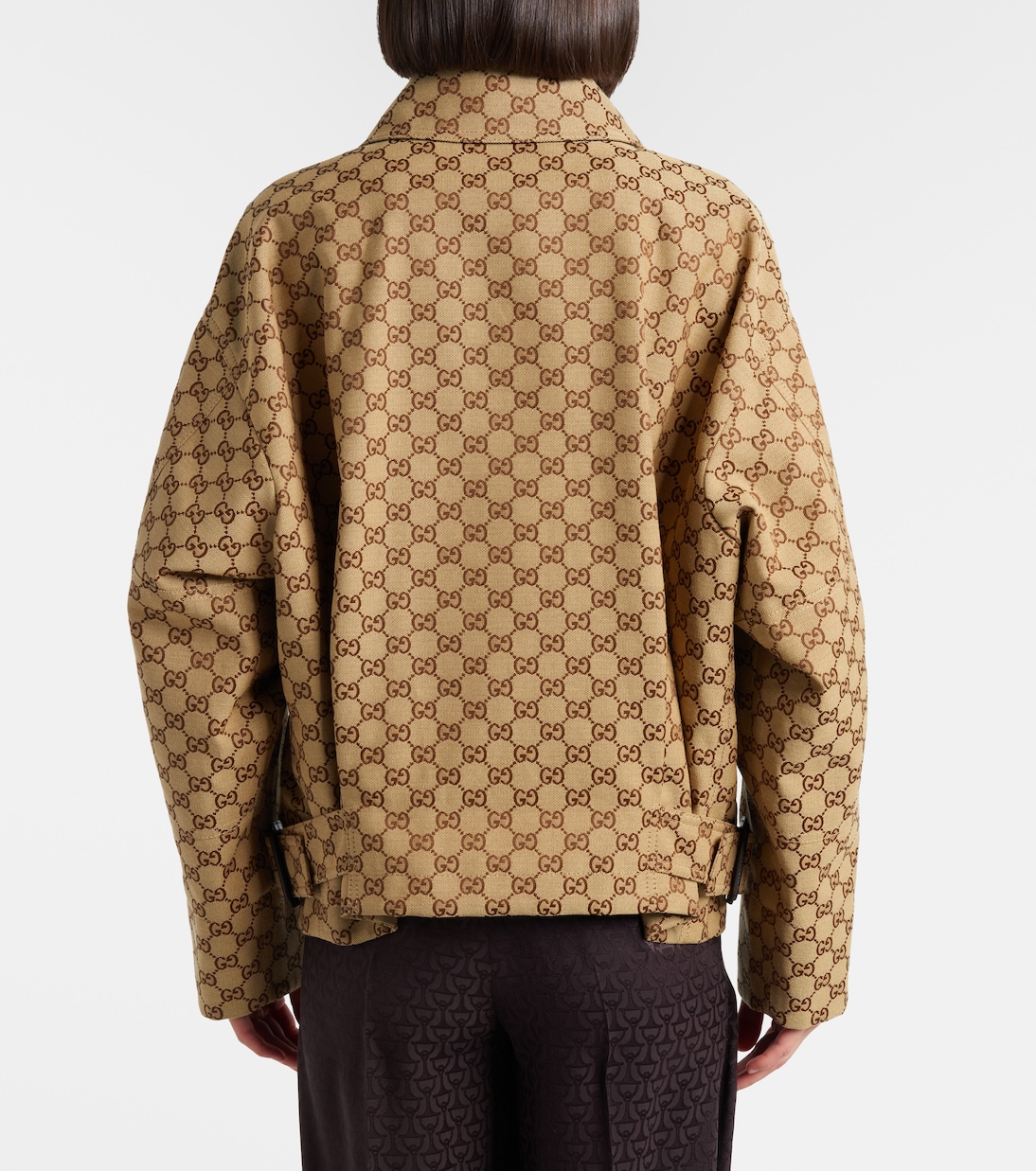 GG Canvas leather bomber jacket | Gucci