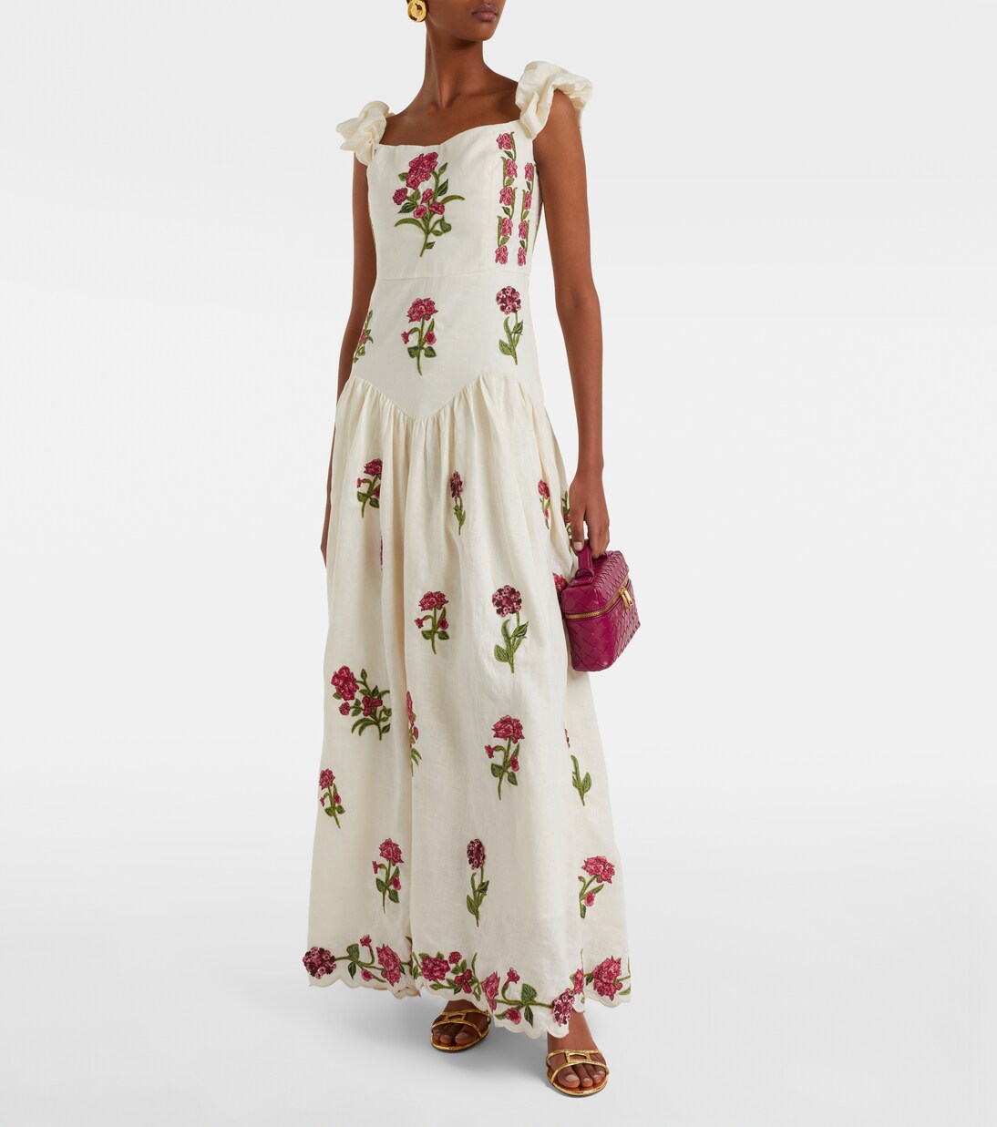 Siembra embroidered linen maxi dress | Agua by Agua Bendita