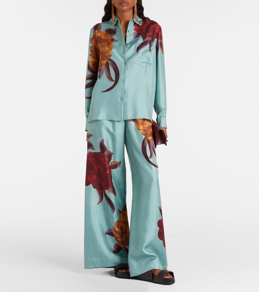 Floral silk palazzo pants | La DoubleJ