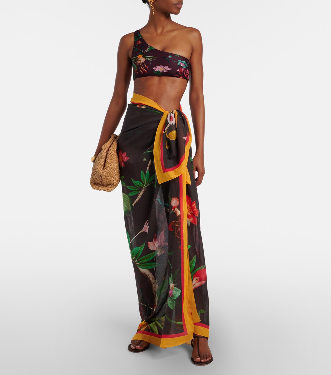 Paréo Zooflora Placée en coton | La DoubleJ