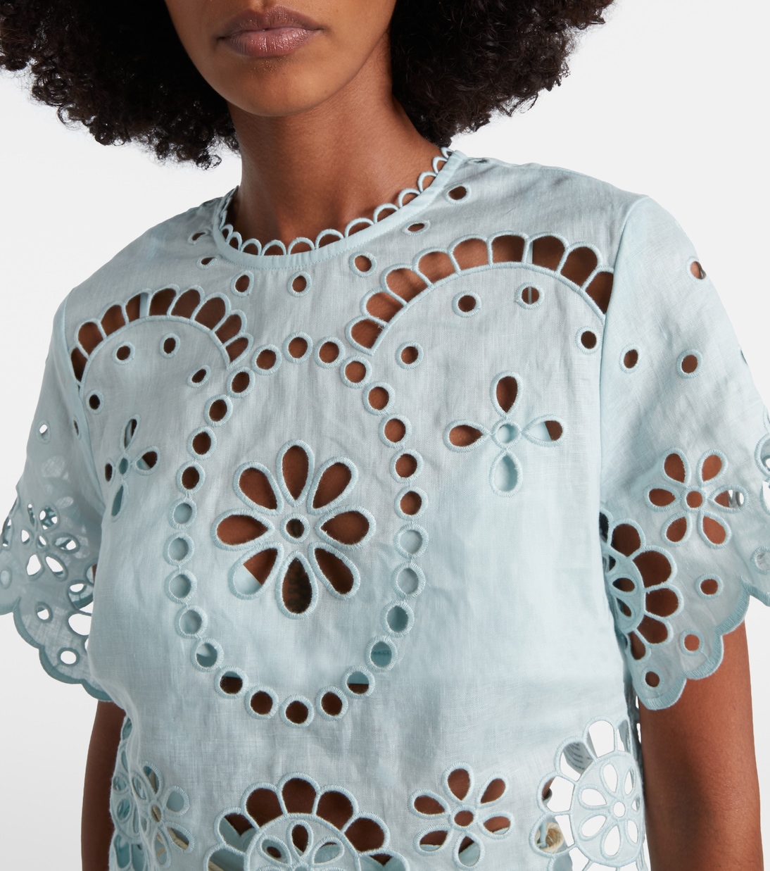 Awaken embroidered linen crop top | Zimmermann