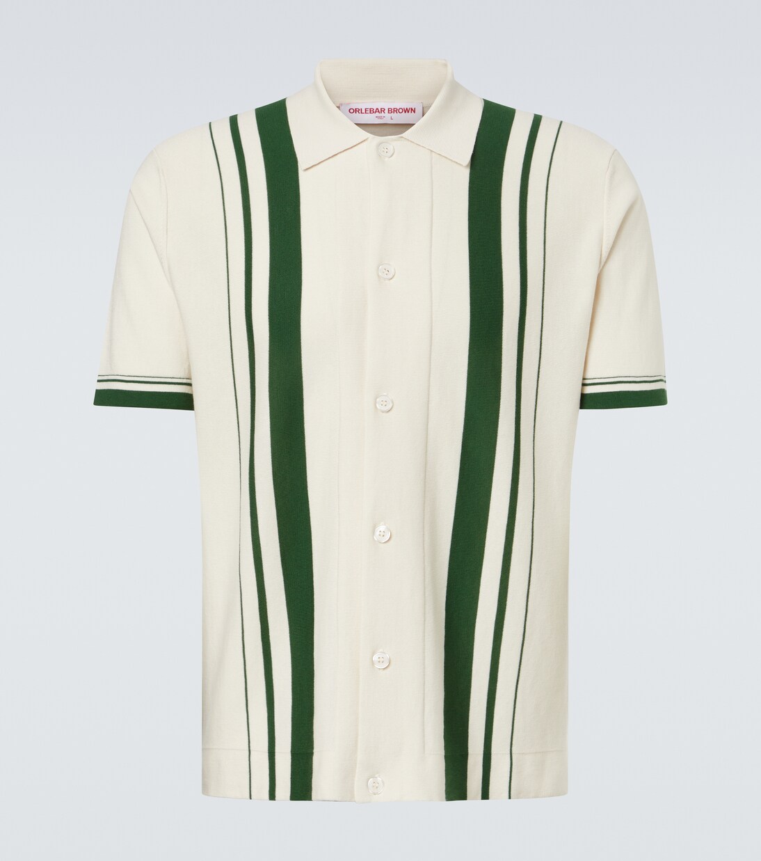 Tiernan striped cotton bowling shirt | Orlebar Brown