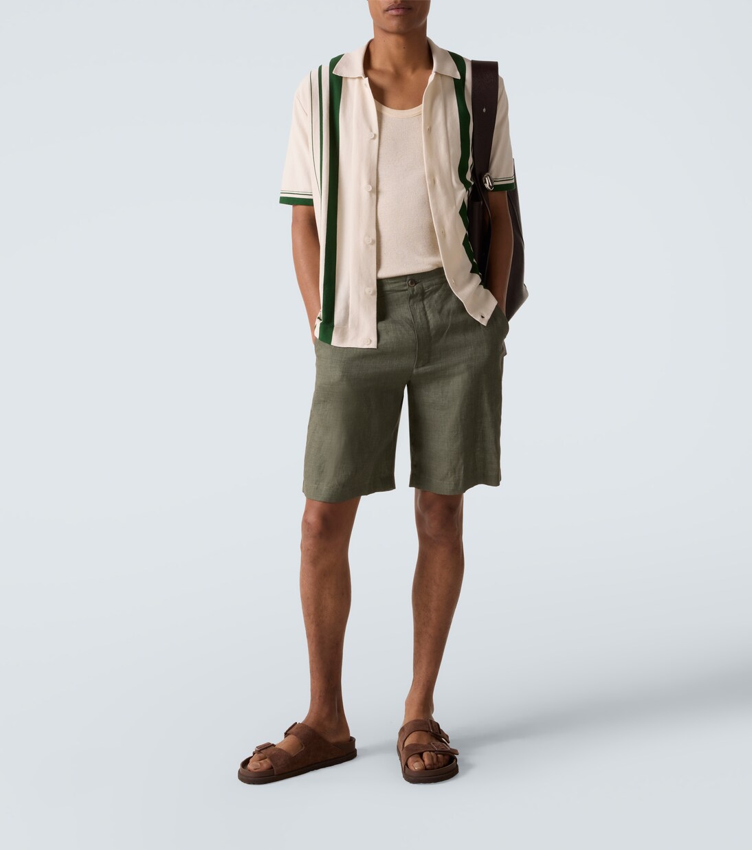 Tiernan striped cotton bowling shirt | Orlebar Brown