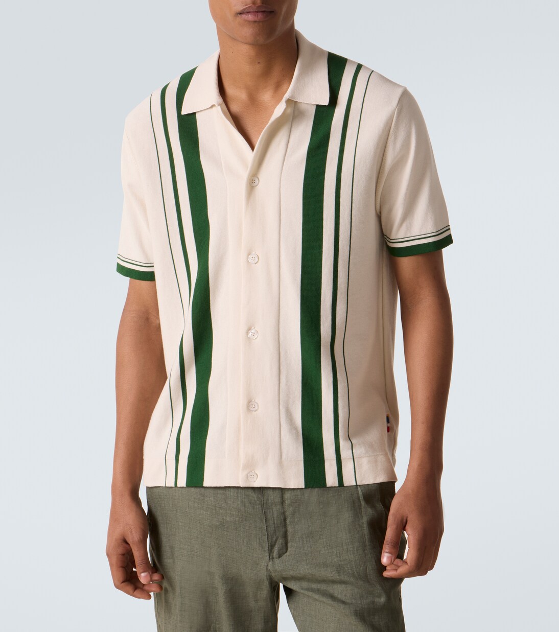 Tiernan striped cotton bowling shirt | Orlebar Brown