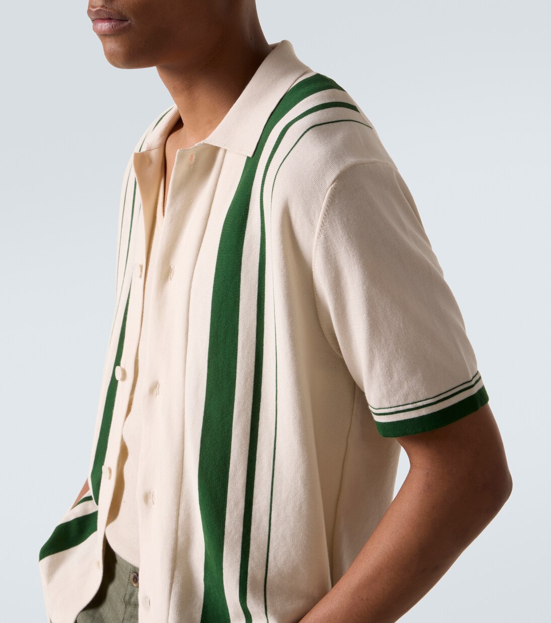 Tiernan striped cotton bowling shirt | Orlebar Brown