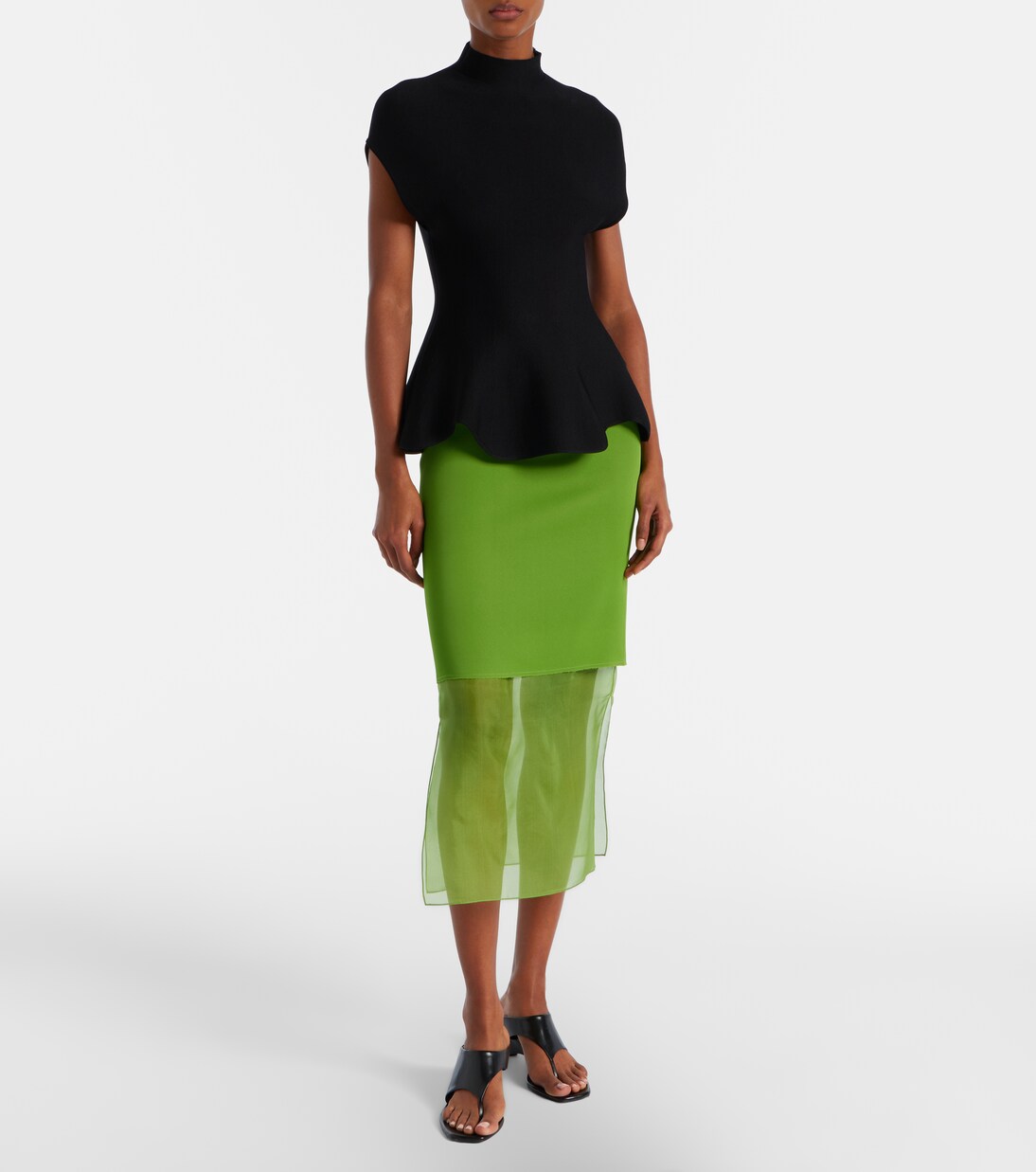 Sybil layered midi skirt | Khaite