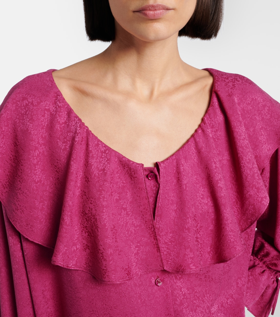 Ruffled silk jacquard blouse | Chloé