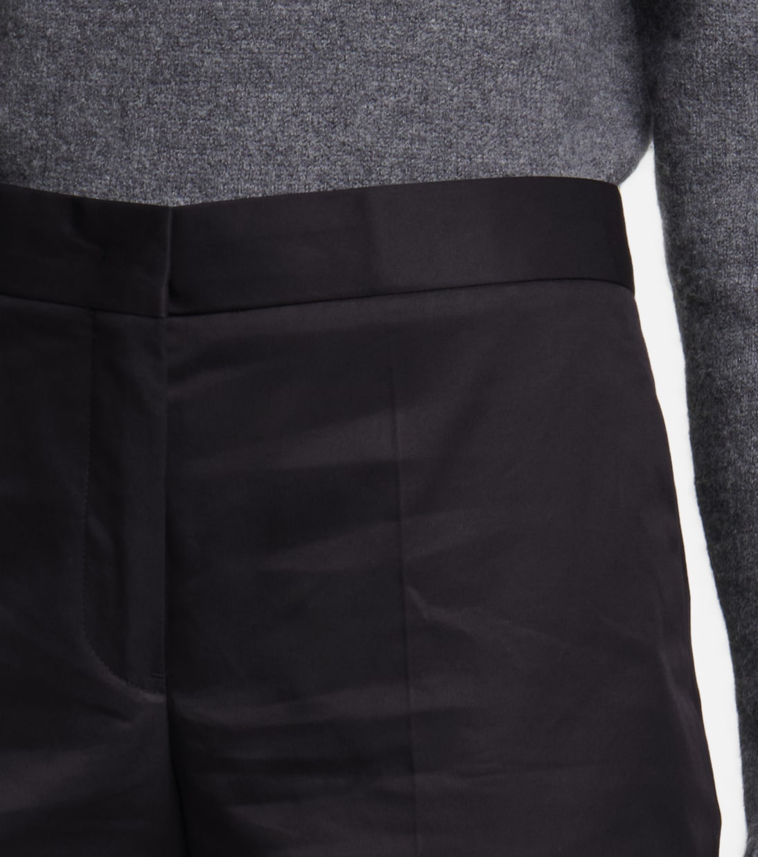 High-rise cotton gabardine straight pants | Jil Sander