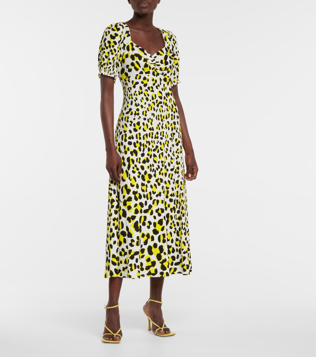 Robe midi Jade en crêpe à motif léopard | Diane von Furstenberg