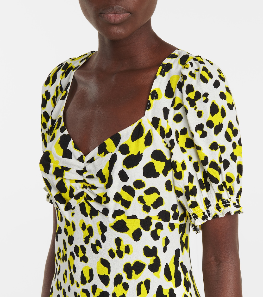 Robe midi Jade en crêpe à motif léopard | Diane von Furstenberg