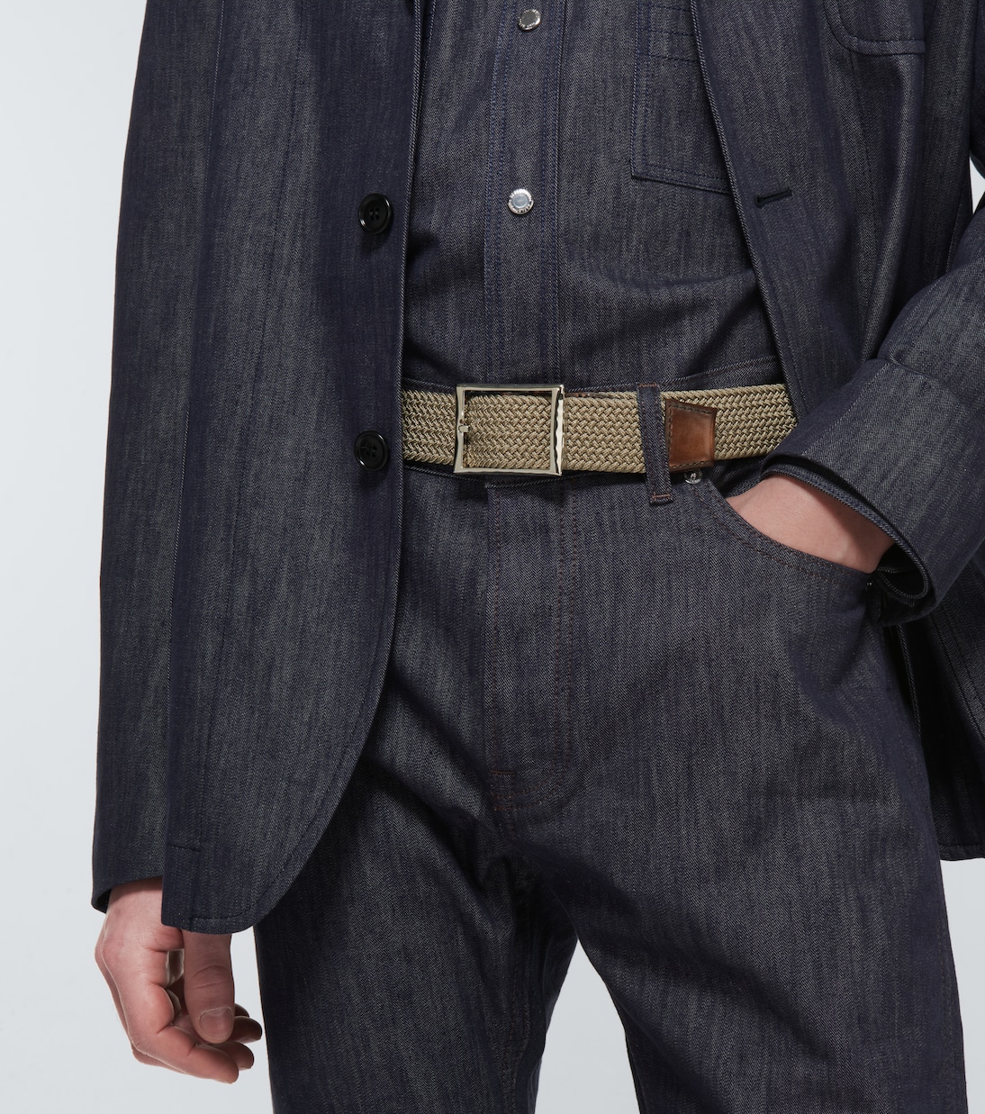 Classic fabric and leather belt | Berluti