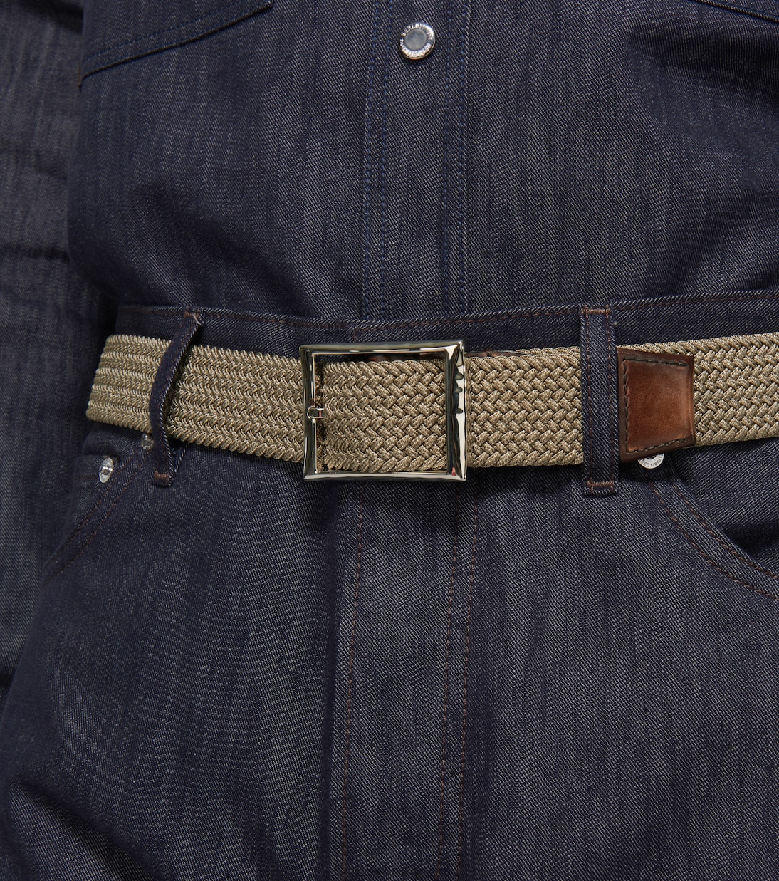 Classic fabric and leather belt | Berluti