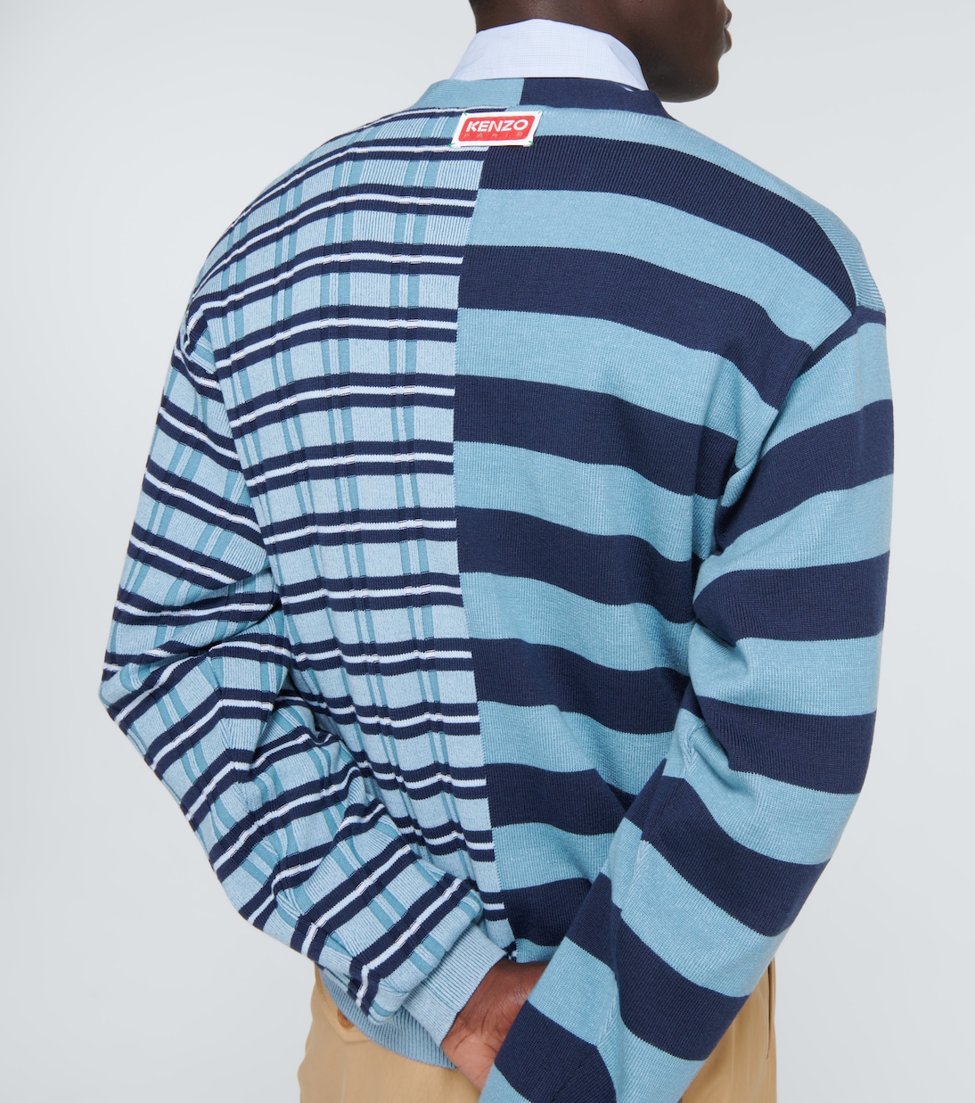 Cardigan in lana e cotone a righe | Kenzo
