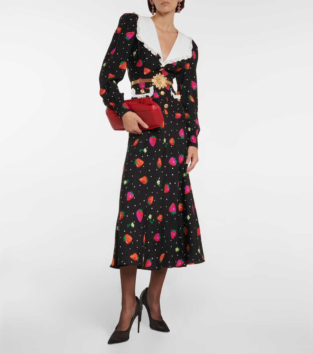 Printed jacquard silk midi dress | Alessandra Rich
