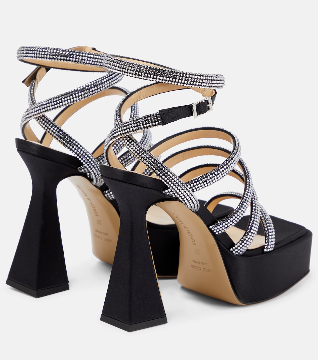 Sydney embellished satin platform sandals | Mach & Mach