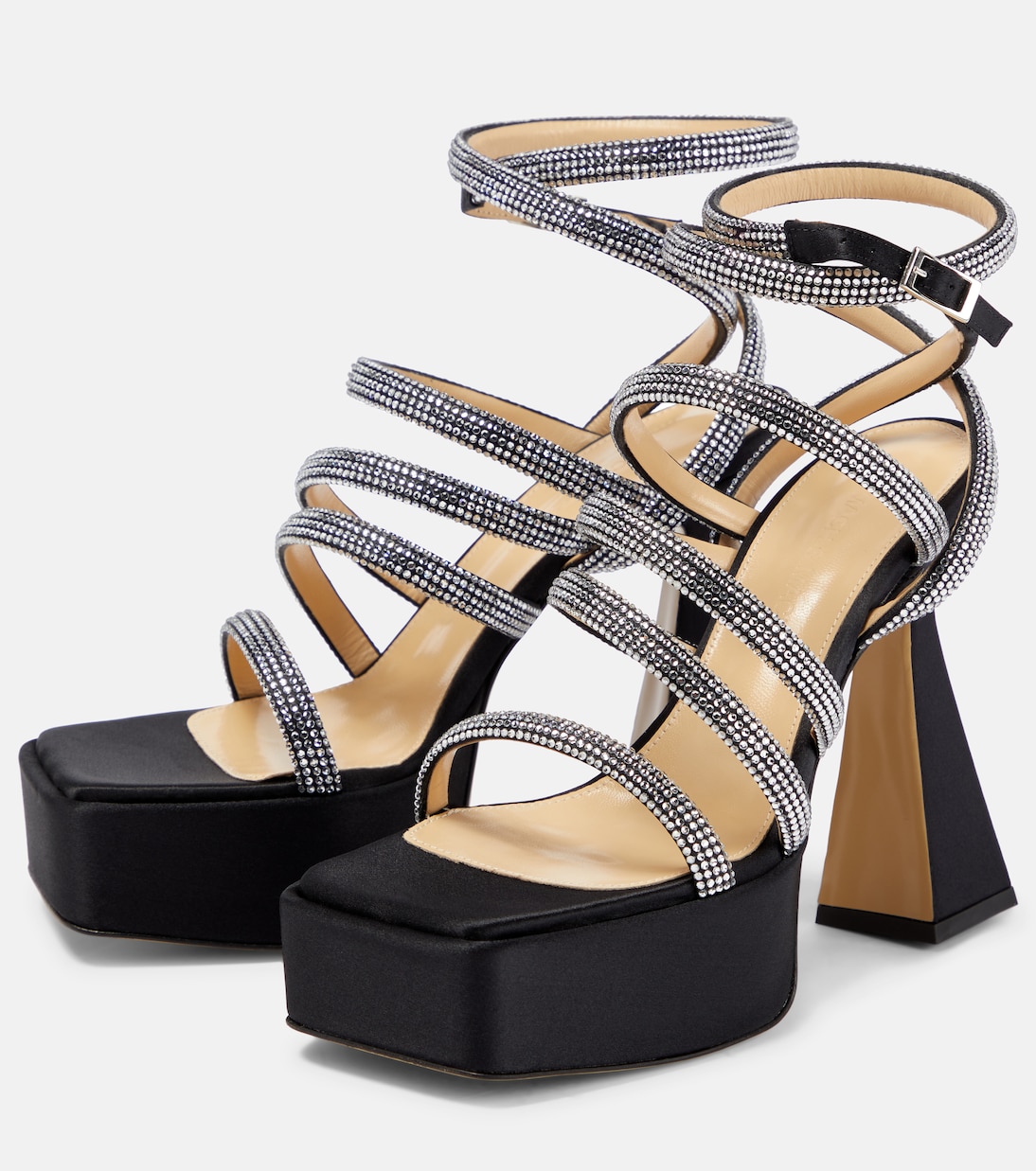 Sydney embellished satin platform sandals | Mach & Mach