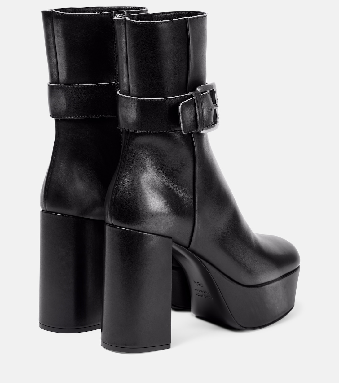 Platform leather ankle boots | Miu Miu