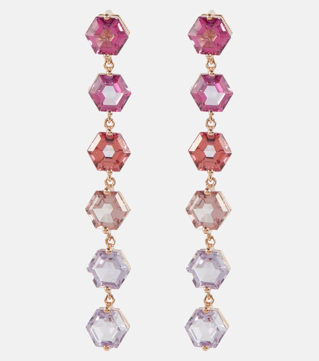 Boucles d'oreilles en or rose 14 ct et cristaux | Suzanne Kalan