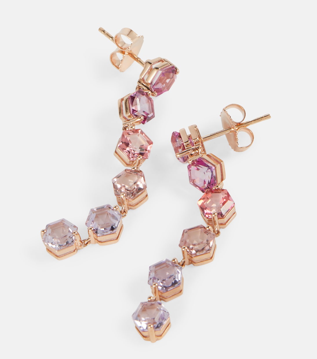 Boucles d'oreilles en or rose 14 ct et cristaux | Suzanne Kalan