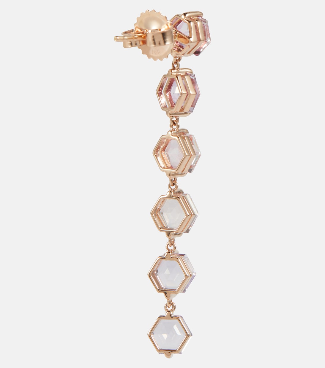 Boucles d'oreilles en or rose 14 ct et cristaux | Suzanne Kalan