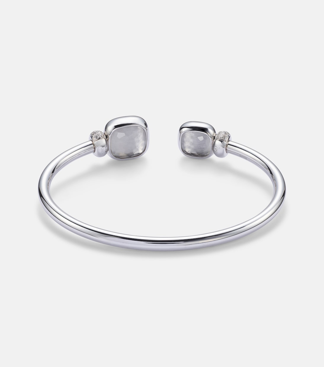 Nudo 18kt white gold bracelet with diamonds and topaz | Pomellato